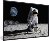 Cadre photo avec affiche - Astronaute - Lune - Terre - 90x60 cm - Cadre pour affiche