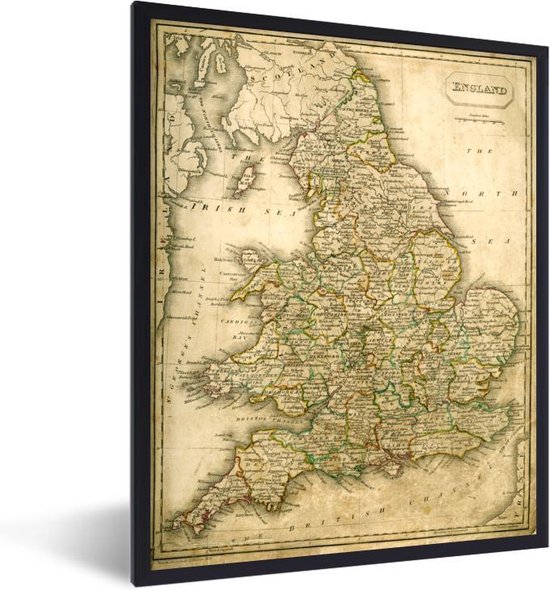 Fotolijst incl. Poster – Europa – Landkaart – Geschiedenis – 60×80 cm – Posterlijst