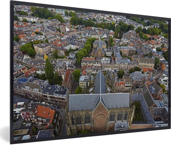 Photo en cadre - La Tour Dom à Utrecht vue de l'air Cadre photo noir 30x20 cm - Affiche sous cadre (Décoration murale salon / chambre)