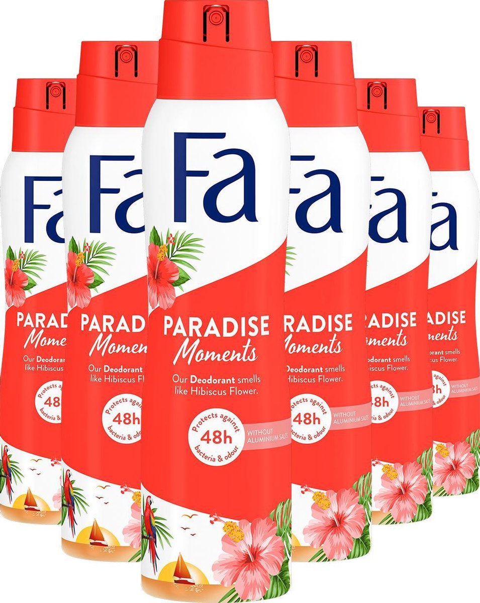 Fa Paradise Moments - Deodorant Spray - Voordeelverpakking - 6 x 150 ml