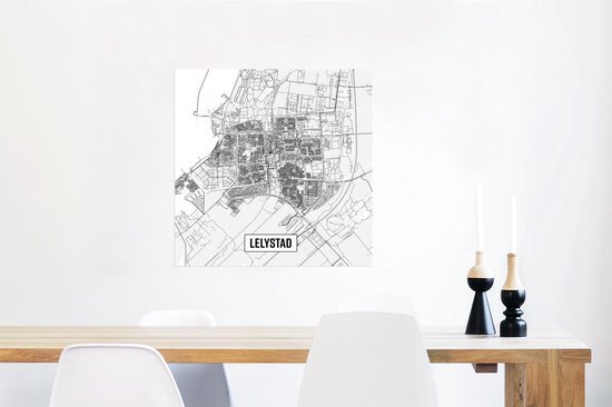 Affiche Plan de la ville Lelystad - 75x75 cm - Carte