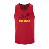 Belgie EK Rode Tanktop sportshirt met Zwart / Geel “ Rode Duivels “ Print Size M