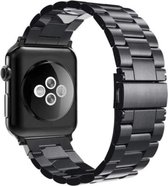YONO Luxe Metalen Schakel Band geschikt voor Apple Watch - 42 / 44 / 45 / 49 mm - RVS Stalen iWatch Armband - Zwart