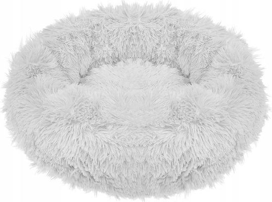 Springos Hondenmand | Superzacht en Luxe | Wasbaar | Donut | Fluffy | Hondenkussen | 50cm | Licht Grijs