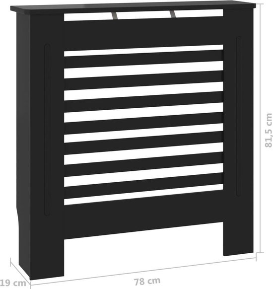 vidaXL Radiatorombouw 78 cm MDF zwart