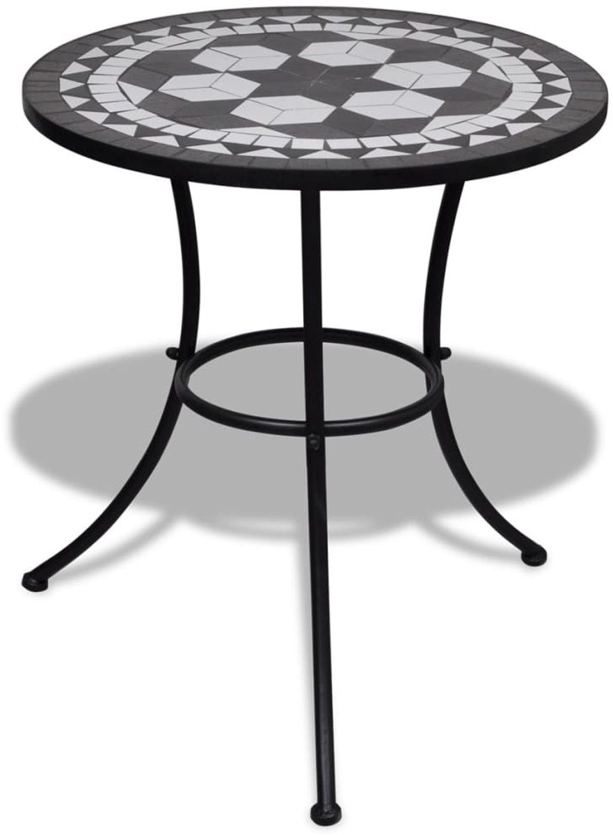 Bol.com vidaXL - Bistrotafel - 60 - cm - mozaïek - zwart - en - wit aanbieding
