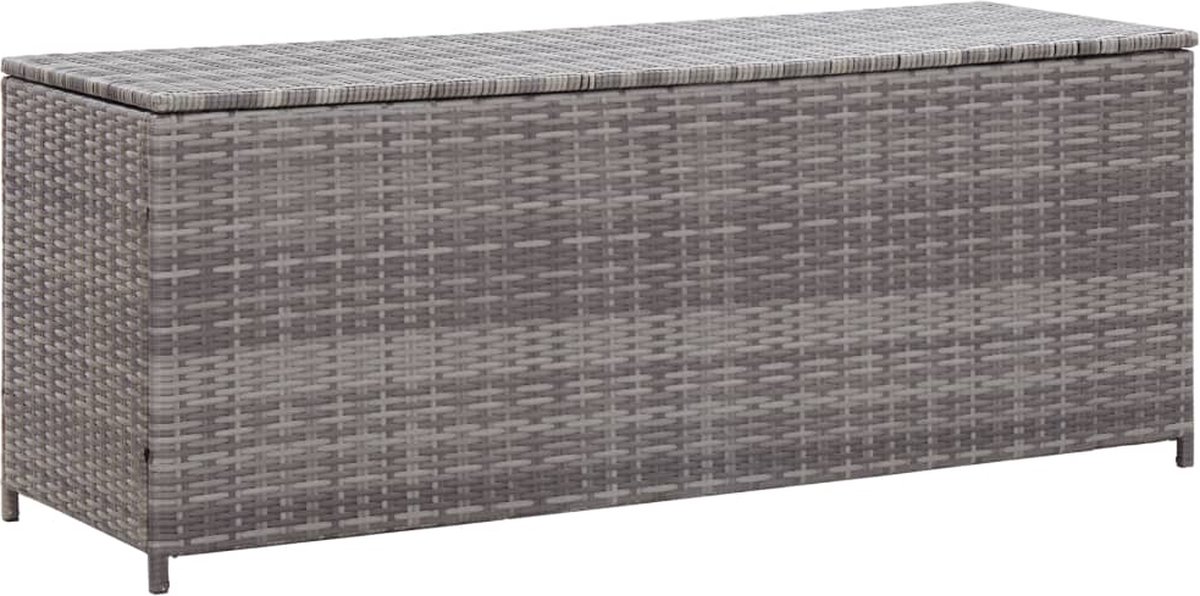 Bol.com vidaXL - Tuinbox - 150x50x60 - cm - poly - rattan - grijs aanbieding
