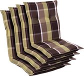blumfeldt Prato Set van 4 tuinkussen - stoelkussen - zitkussen - lage rug tuinstoel - 50 x 100 x 8 cm - UV-bestendig polyester