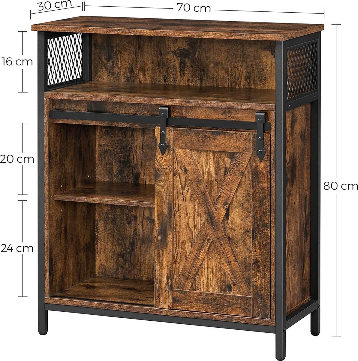 Douchescherm met schuifdeur met industriële stijl - Mat zwart - 120 x