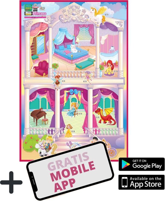 Akar Toys - Princess - Speelmat / Speeltapijt / Speelmat Foam / Speelgoed / Met GRATIS App - 150x100cm