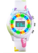 SKMEI LRP- Color Light Kinderhorloge - Wit Vlinder roze regenboog