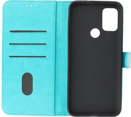 Hoesje Geschikt voor Motorola Moto G30 - Moto G20 - Moto G10 - Kaarthouder Book Case Telefoonhoesje - Groen