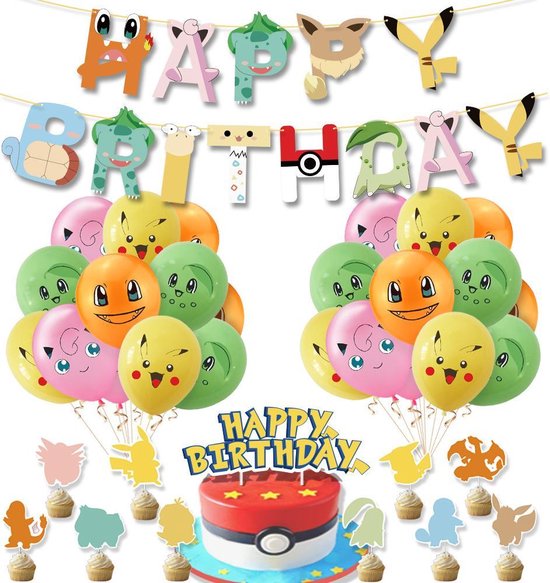 overdracht vervagen Bandiet Pokemon Versiering -Verjaardag - Pokemon Ballon - Pokemon Feest - Pokemon  Versiering... | bol.com