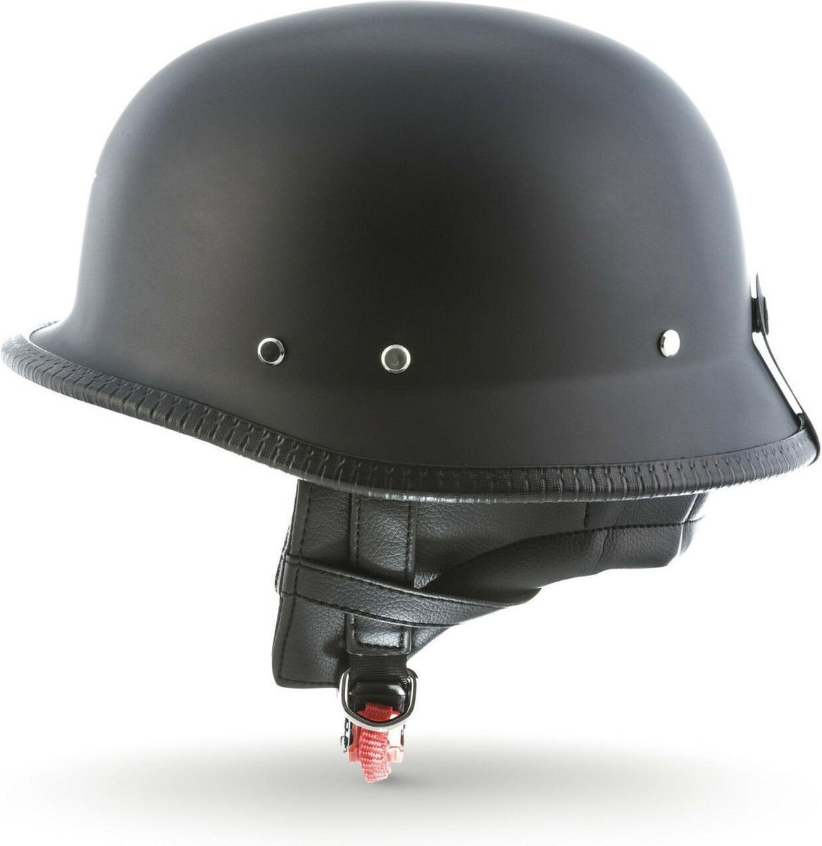 D34 Mat Zwarte Duitse scooter, motorhelm, pothelm maat, XL, hoofdomtrek