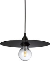 MURRAY | Hanglamp schijf 30 cm rond zwart metaal incl ophanging