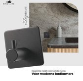 KINGSLIFE Handdoekhaakjes 5 stuks - Handdoekhaakjes Zelfklevend - Badkamer Accessoires - Ophanghaken en Plakhaakjes  - Ophanghaakjes  - Haakjes Handdoek - Wandhaak - Mat Zwart