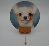 Wandlamp moon chihuahua - moonlamp - wandlamp hond - muurlamp hond - ronde wandlamp - dierenlamp