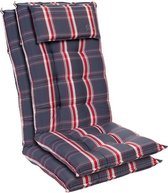 blumfeldt Sylt  Set van 2 tuinkussen - stoelkussen - zitkussen - hoge rugleuning - hoofdkussen - 50 x 120 x 9 cm - UV-bestendig polyester