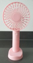 Draagbare Ventilator  - Hand Ventilator - Oplaadbaar - Roze