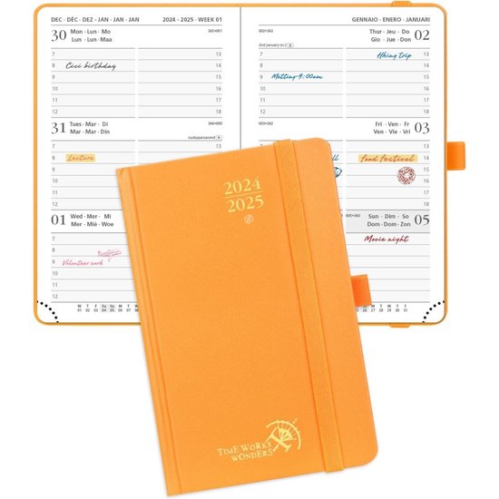 Planificateur hebdomadaire Equivera 2025 - Planificateur hebdomadaire - Agenda - Calendrier - Planificateur mensuel - Planificateur familial