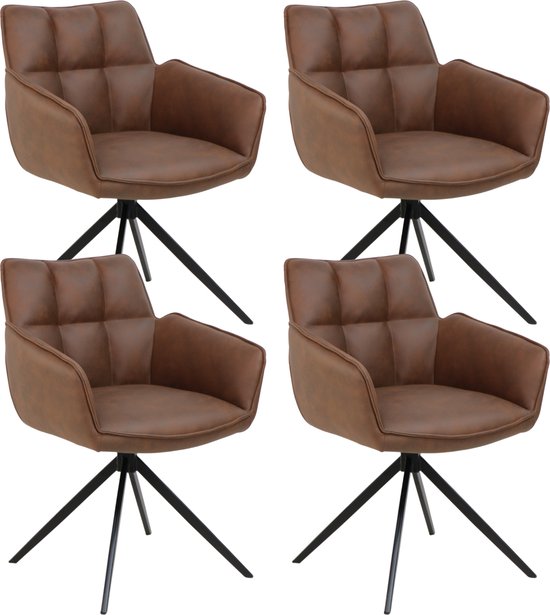 en.casa] Eetkamerstoel Essunga set van 4 stapelbare stoelen comfortabel design met stevige poten