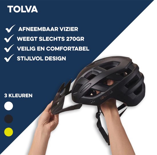 Køvapää® Tolva - Fietshelm - Zwart - Maat 56-61 cm - M/L - Afneembaar vizier - Fietshelm Volwassenen - Fietshelm Dames - Fietshelm Heren - Mountainbike Helm - Fietshelmen - Fietshelmen - fietshelm dames elektrische fiets - Fietshelm Dames Volwassenen van Køvapää — afbeelding 3