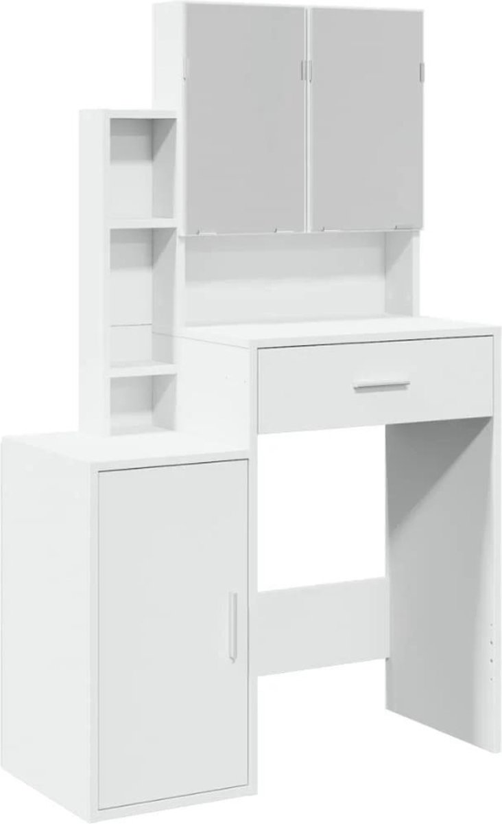GranMaison Kaptafel met spiegel en verlichting - Make up tafel - Make up - Toilettafel - Met lades - Wit