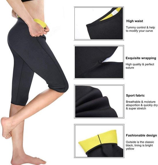 Dames - Body Shaper Sauna Afslankbroek - Maat L - Hot Thermo Sweatpants - Neopreen - Hoge taille - Vetverbranding - Zweet Capri Workout Shapers - voor Gewichtsverlies — afbeelding 5
