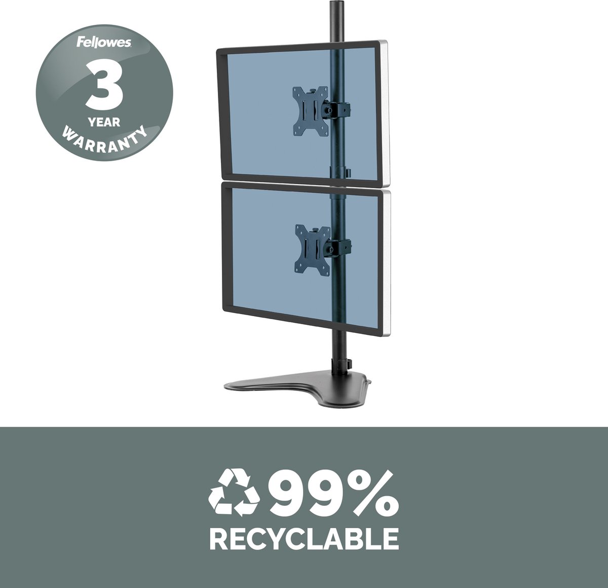 Fellowes Seasa Dubbele Monitorarm Verticaal thumbnail 5
