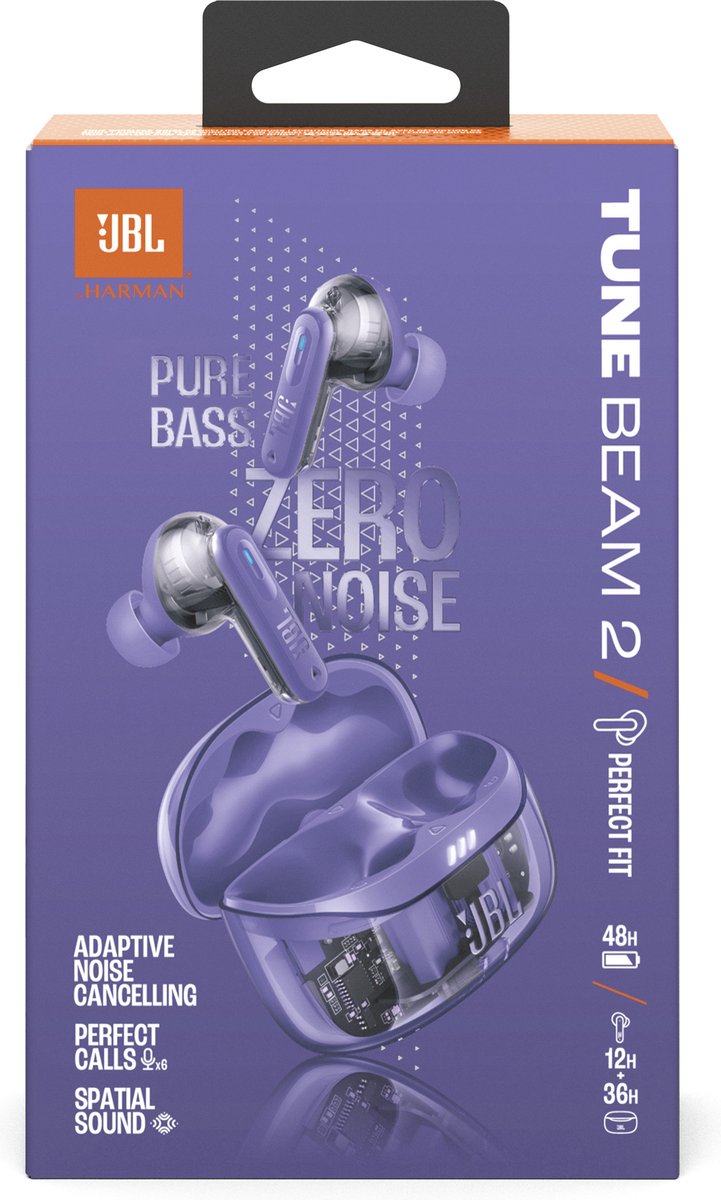 JBL Tune Beam 2 - Noise Cancelling Oordopjes - Ghost Purple thumbnail 6