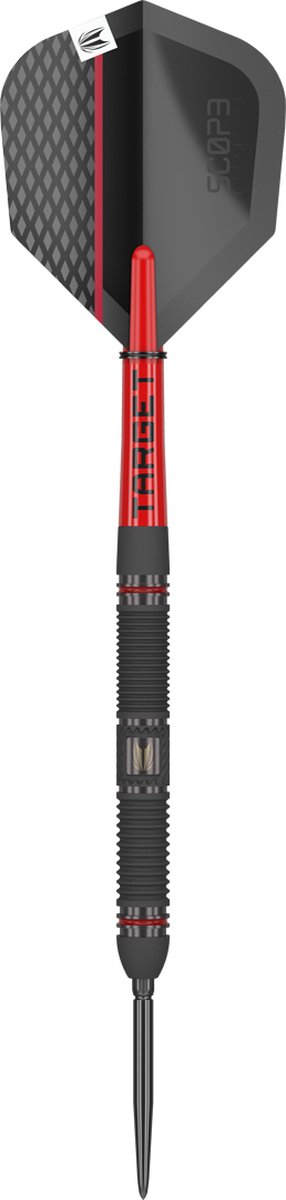 Target Darts Scope Steel Tip Swiss Point Darts, 90% Tungsten Dart Set, Barrel 01-23G | Steel Tip Dart Sets, Red & Black Darts, Professionele Dart Set met Swiss Points & Tool