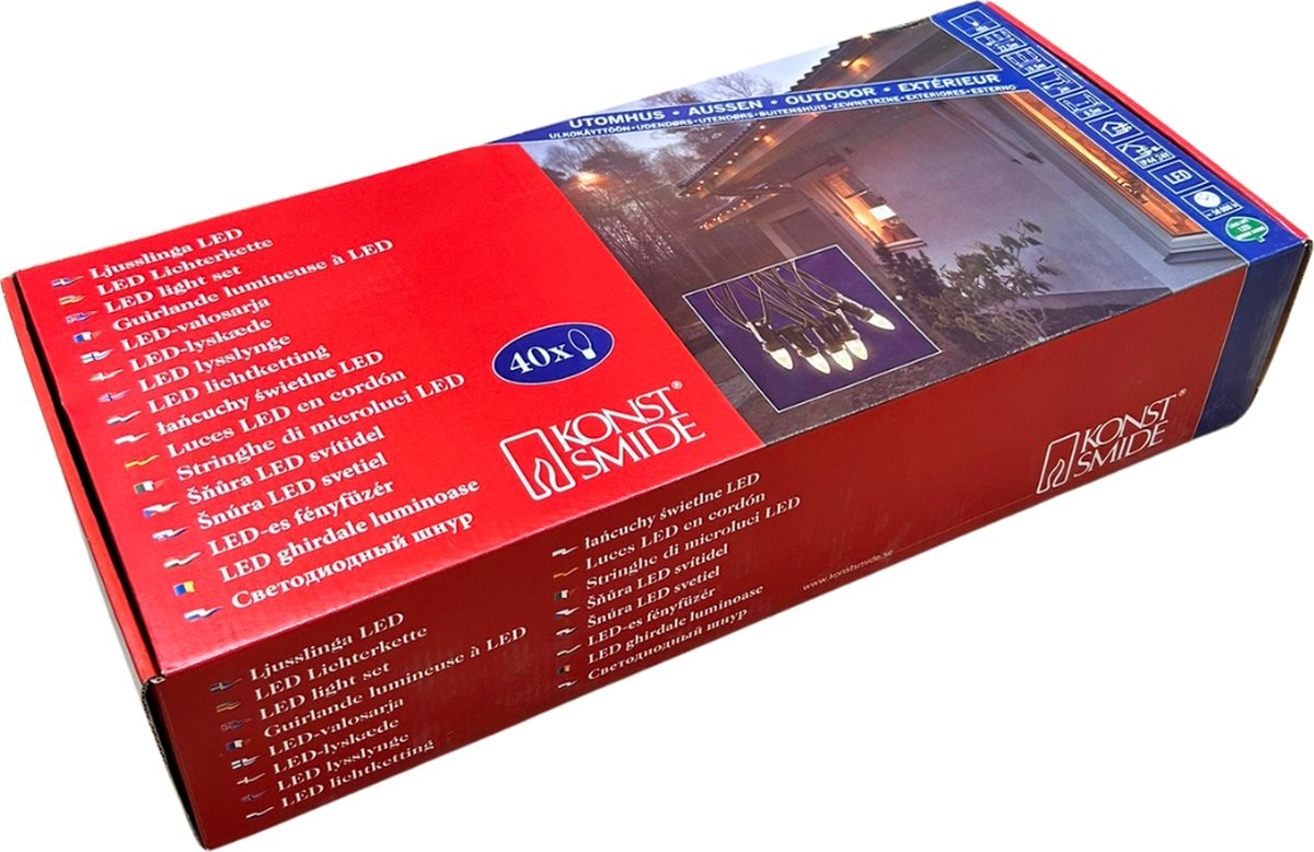 Konstsmide LED-Lichtketting - 22.5 m - 230/24V - Kerstverlichting - 50000 branduren - Inclusief 2 reservelampjes - Lichtsnoer - 40 schroef lampjes - Tuinverlichting - Warm Wit – foto 5