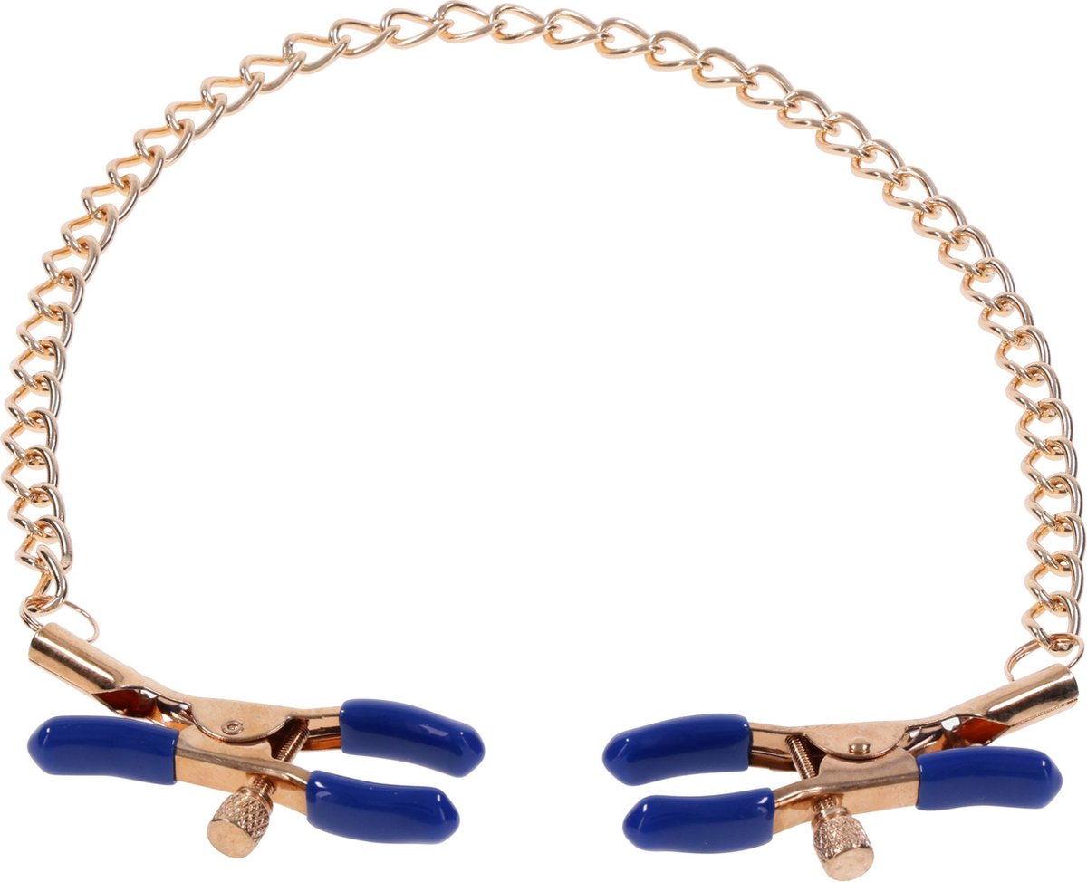 Goedkoopste Cougar Tepelklemmen met Ketting - Goud