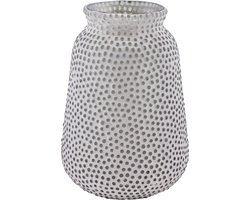 Pole to Pole - Vaas - Wit/Glas - stucwerk met stippen - woondecoratie