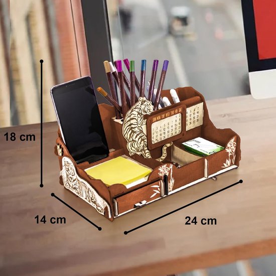 Wall Organizer - houten, wit walnoot, aan de muur, hanger voor sleutels, post, prikbord, 17,9, x 24,8  - Nederland