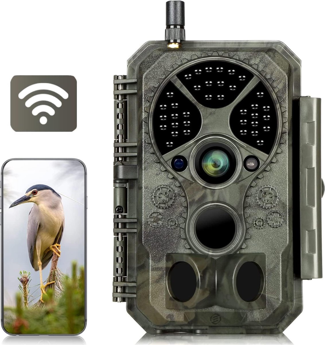 Equivera Wildcamera voor Buiten - Wildcamera met Nachtzicht - WiFi - Hoge Resolutie - Waterdicht - Wild Camera - Premium