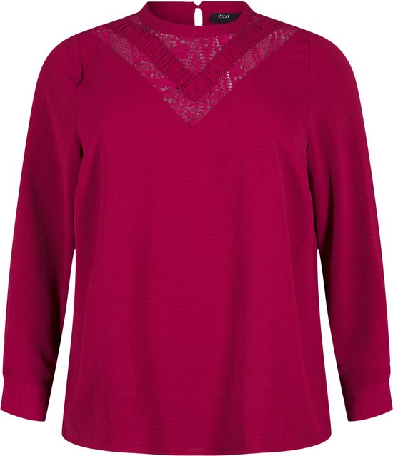 ZIZZI VKAMMA, L/S, BLOUSE Dames Blouse - Bordeaux - Maat S (42-44)