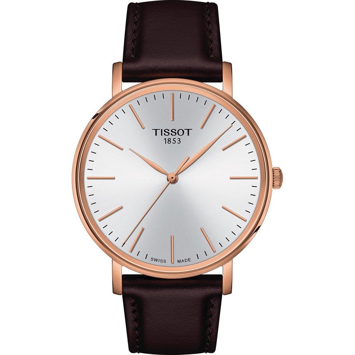 Tissot Everytime T1434103601100 Horloge - Leer - Bruin - Ø 40 mm