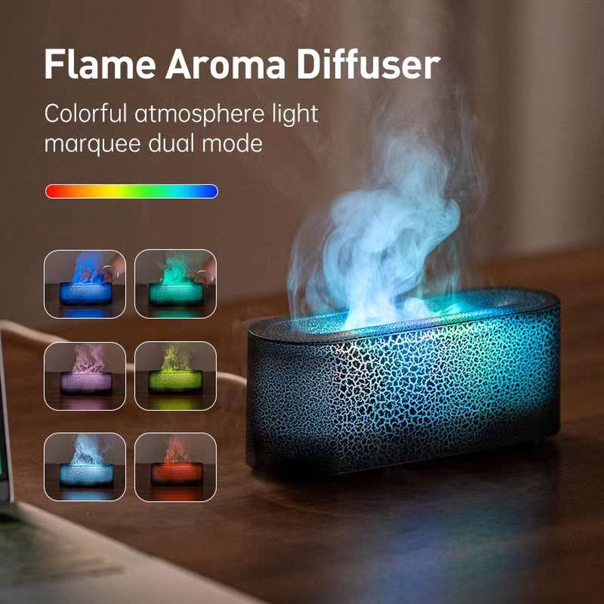 Goedkoopste 3D Viatel Blue and Fire Flame Diffuser Aroma Diffuser met vlam effect - Luchtbevochtiger | Aromatherapie | Geurverspreider | Sfeerverlichting