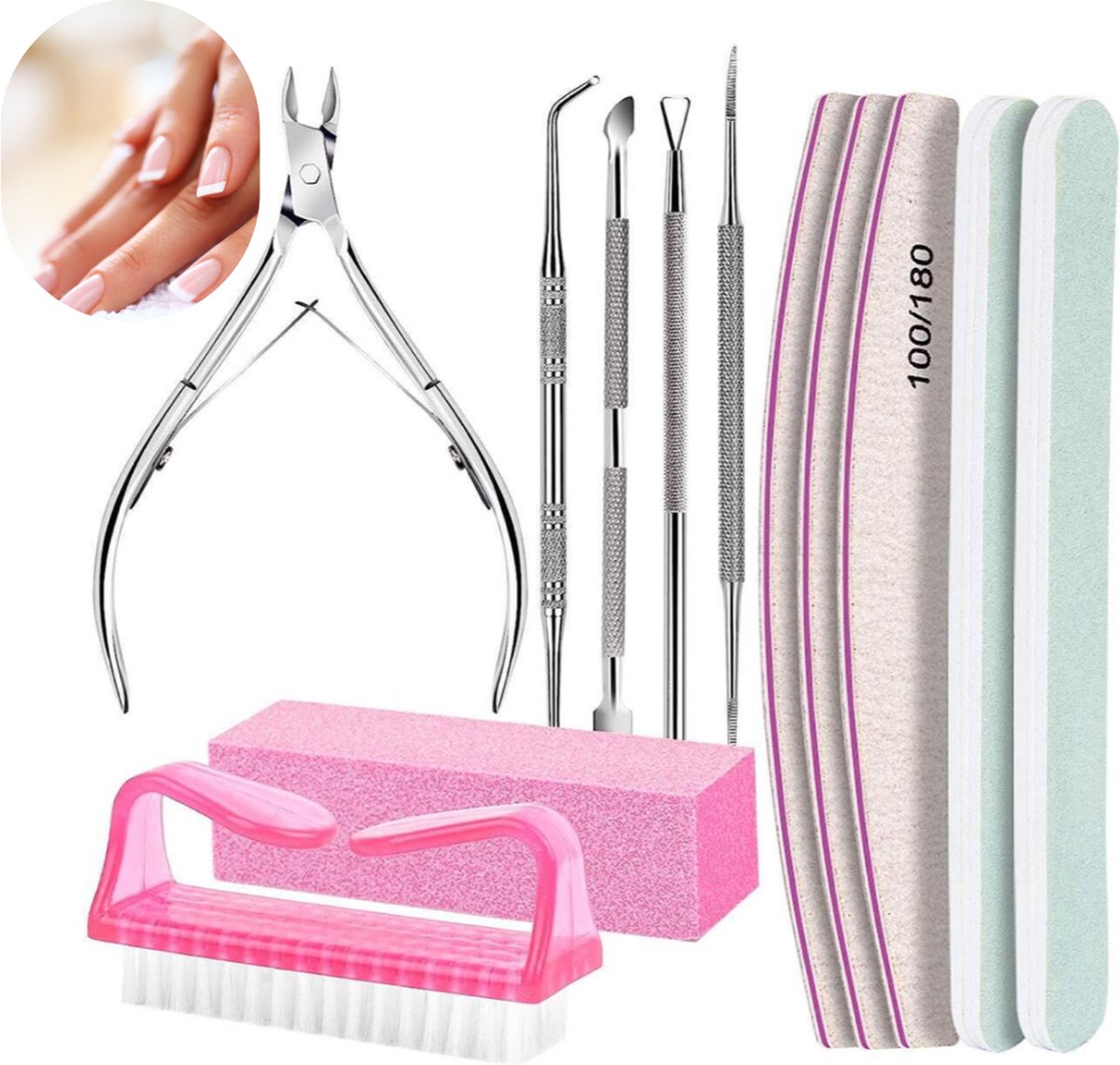 Goedkoopste GUAPÀ® Manicureset 12 stuks | Manicure Tools | Bokkenpootje | Nagelriem Knipper | Nagelverzorging | Nagelvijl | Nagelriemolie | Manicure | Pedicure | Vakantie Kitje Nagels | 12 Manicure Tools