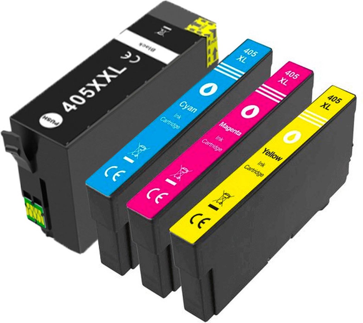 Inktcartridges Geschikt voor Epson 405XXL | Multipack van 4 stuks Geschikt voor Epson Workforce WF7830DTWF - WF7835DTWF - WF7840DTWF