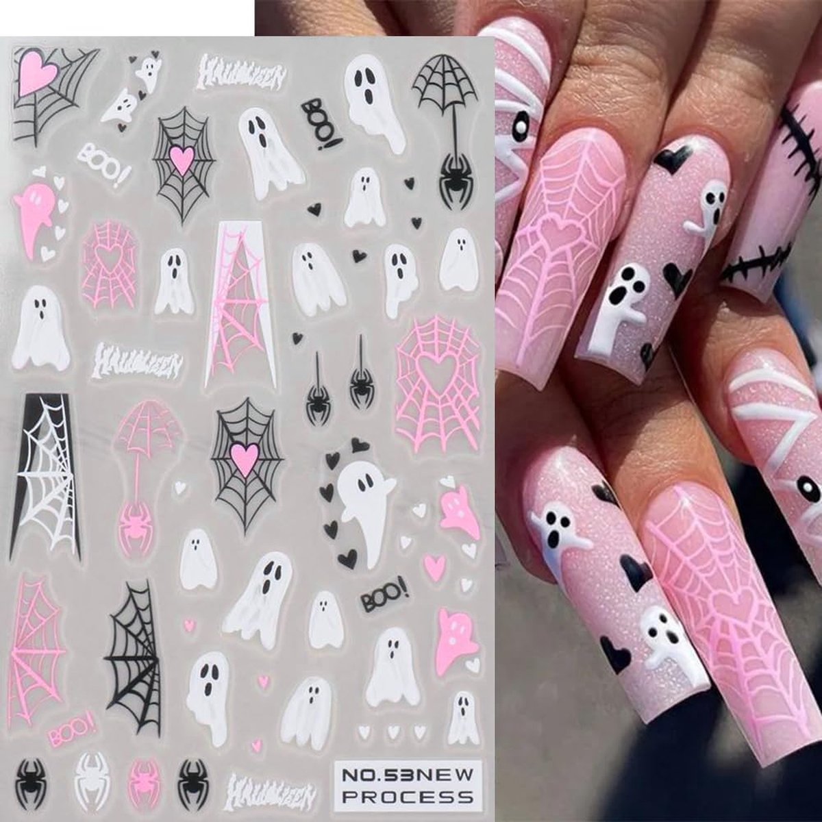 Elysee Beauty - Halloween nagelstickers - 6 vellen - Zelfklevend nageldecoratie - skull, scream, scary design stickers - Nail art tools for DIY manicure — cadeau in Hobby - foto 8