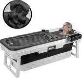 Opvouwbaar bad XL ijsbad volwassenen - inklapbare Ligbad - Opvouwbare bad Zitbad - Opvouwbare baden 150cm - Grijs - inc. Badkussen - Zwart