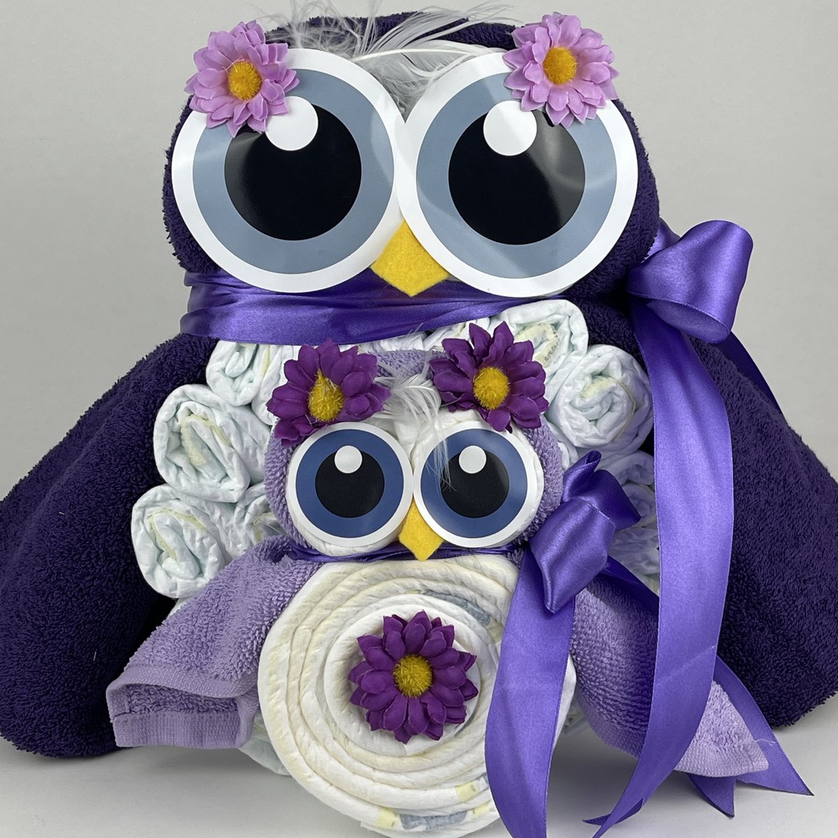 Goedkoopste Chouette-Chouette | Luiertaart Uil Luieruil Meisje | Kraamcadeau | Geboorte Meisje | Babyshower | donker Paars - Lavendel