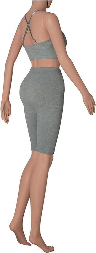 Xtreme - Ensemble de sport femme - Short/ BH - Grijs - S - Short de Sport - Vêtements de Vêtements de sport femme