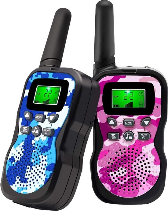 Foto: Walkie talkie voor kinderen oplaadbaar walkietalkies 22 kanaals kinderradio speelgoed voor jongens en meisjes avontuur in de open lucht camping wandelen walkietalkie voor kinderen 2 stuks