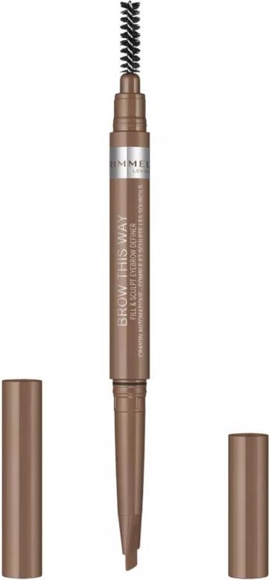 Rimmel London Brow This Way potlood, fill & sculpt eyebrow definer, met spoolie.
