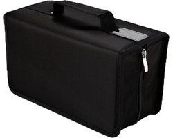 160 Capacity Nylon CD-DVD Case Holder with Booklet Binder - VCD Wallets Storage Organizer for Car Home Travel - Black