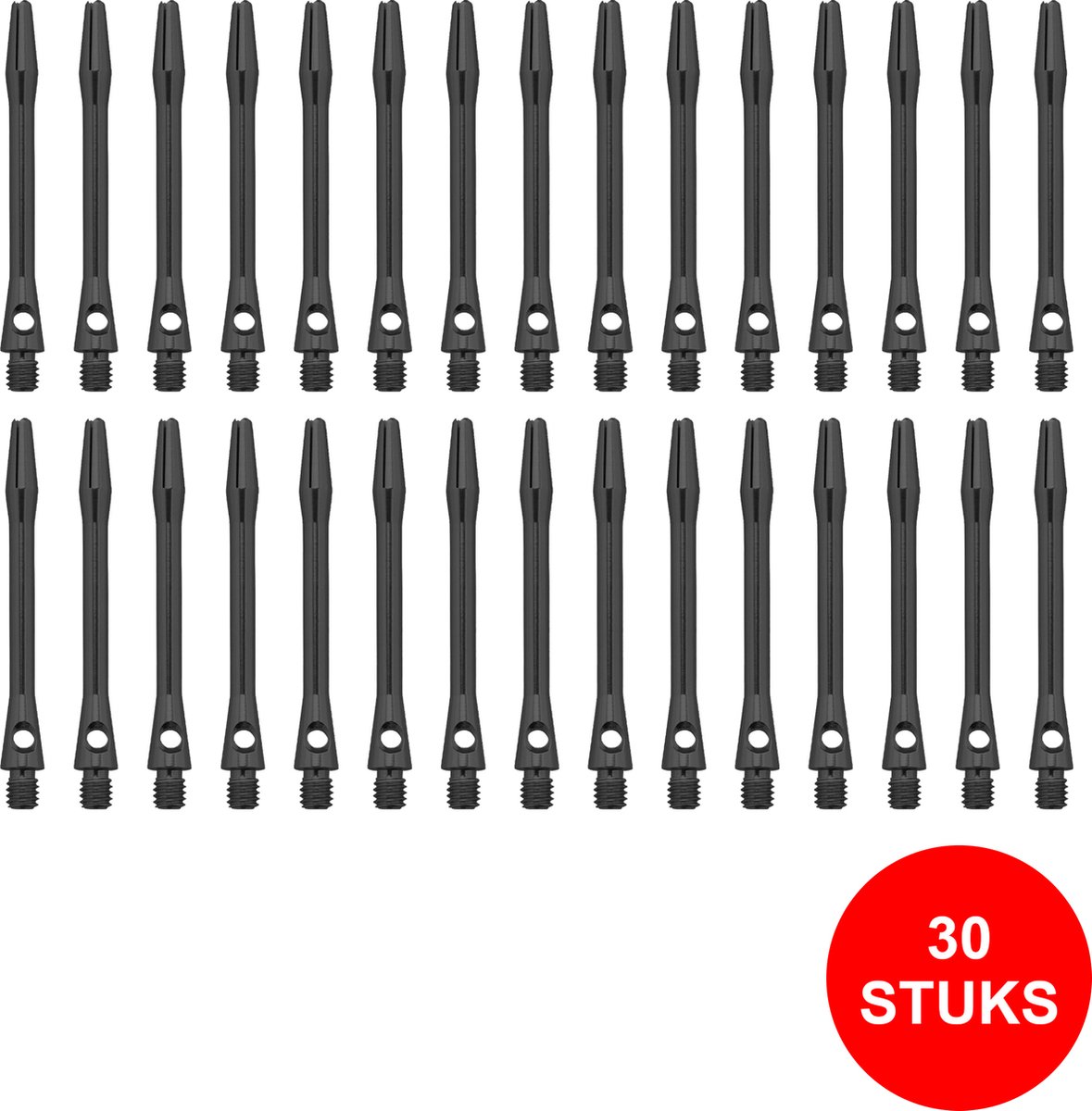 Dragon Darts Dart Shafts - Aluminium Zwart - 10 Sets (30 Stuks) - Medium - Zwarte Darts Shafts