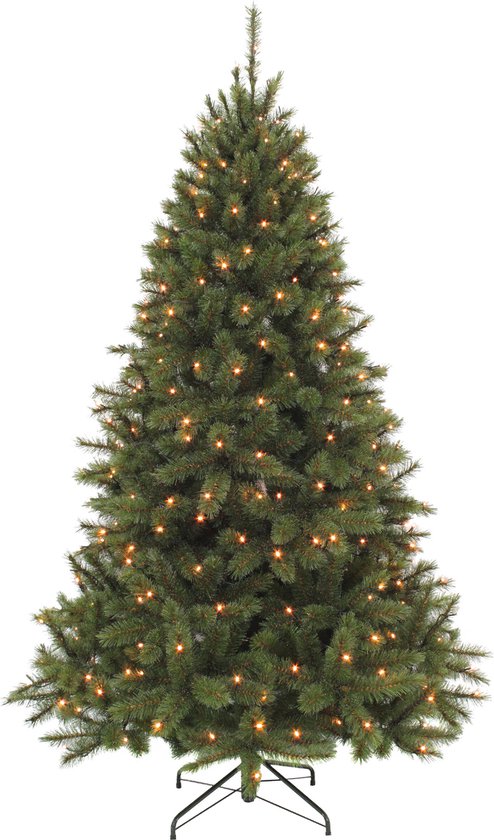 Foto: Triumph tree bristlecone kunstkerstboom met led verlichting h185 x 119 cm donkergroen